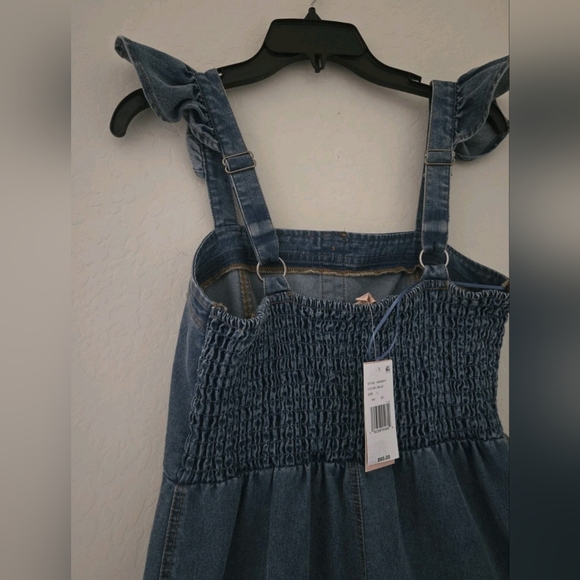 Ruffle Women's Denim Jumpsuit. (Evolutionary) - Picture 9 of 12